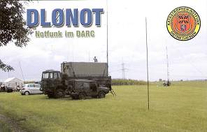 EmComm Iltis and Iveco with TacCom Shelter owner DK9UMA , DL1ZAV with HF/V/U/SHF Antennas *QSL-Card of DL0NOT*